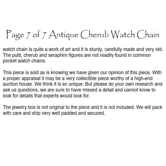Antique Putti Cherub Seraphim Pocket Watch Chain - Picture 15 of 16